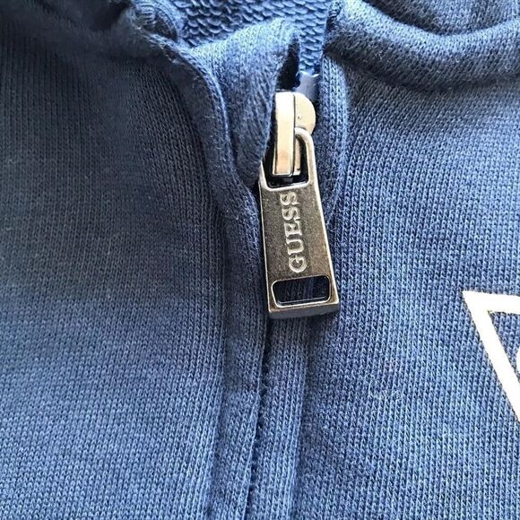 Guess navy blue zip up hoodie EUC 2T - Picture 3 of 4